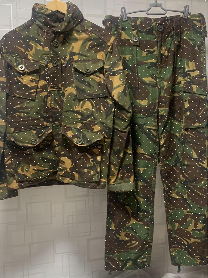 Swagger camouflage jacket and pants, dot collaboration.