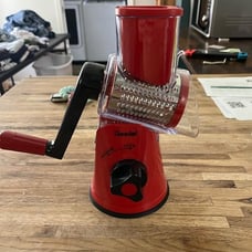 Geedel Rotary Cheese Grater, Kitchen Mandoline Vegetable Slicer with 3 Interchan