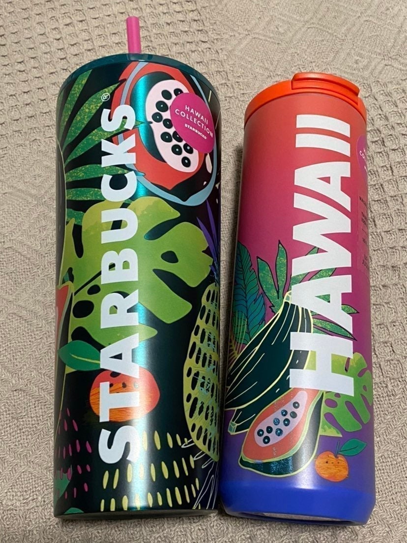 Starbucks Hawaii exclusive tropical fruit hot & cold stainless tumblers