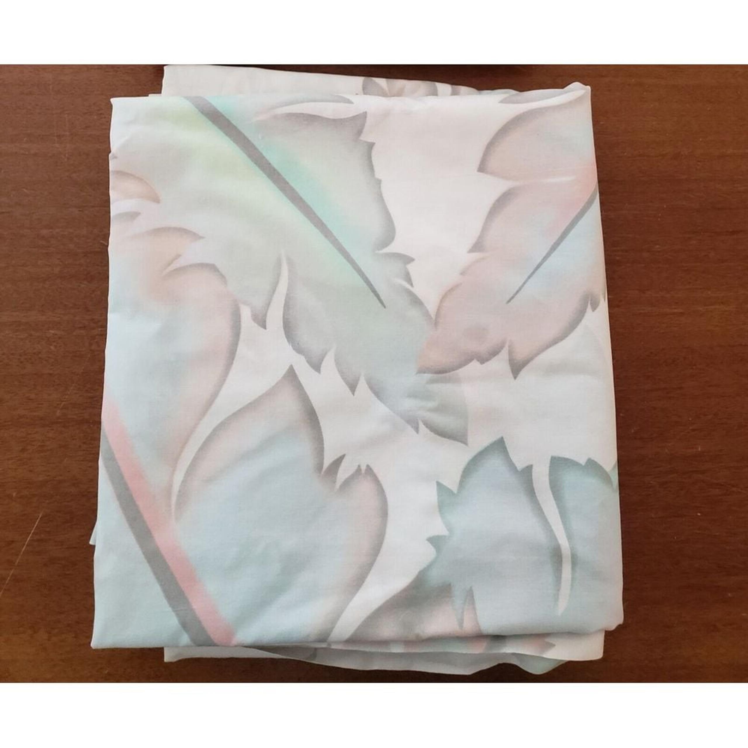 Vtg Wamsutta King Flat Sheet Percale Feather Print Design
