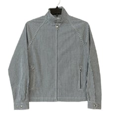 Kate Spade Jack Spade Blue Black Checkered Zip Up Bomber Jacket Mens S
