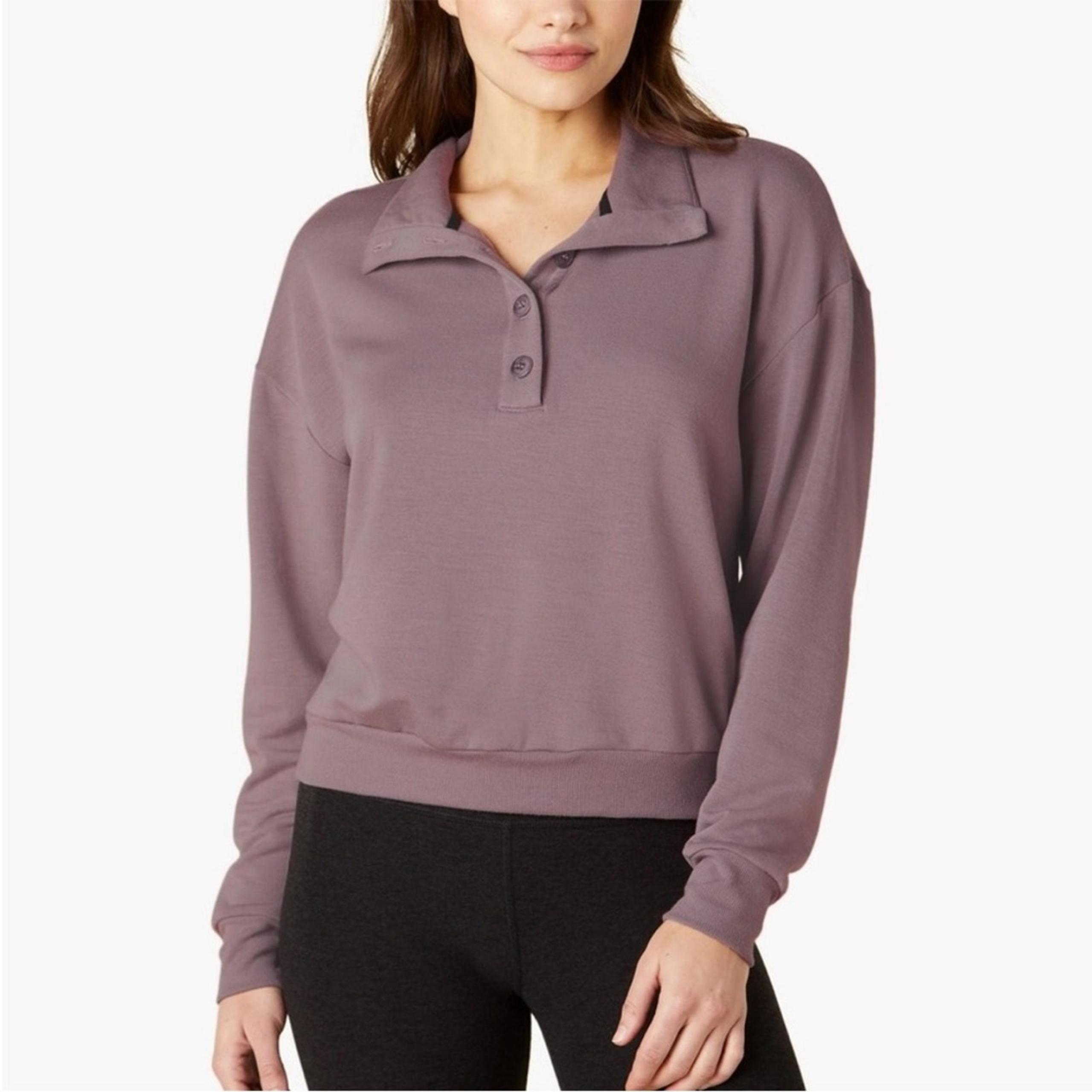 Beyond Yoga Mauve East Coast Button Pullover