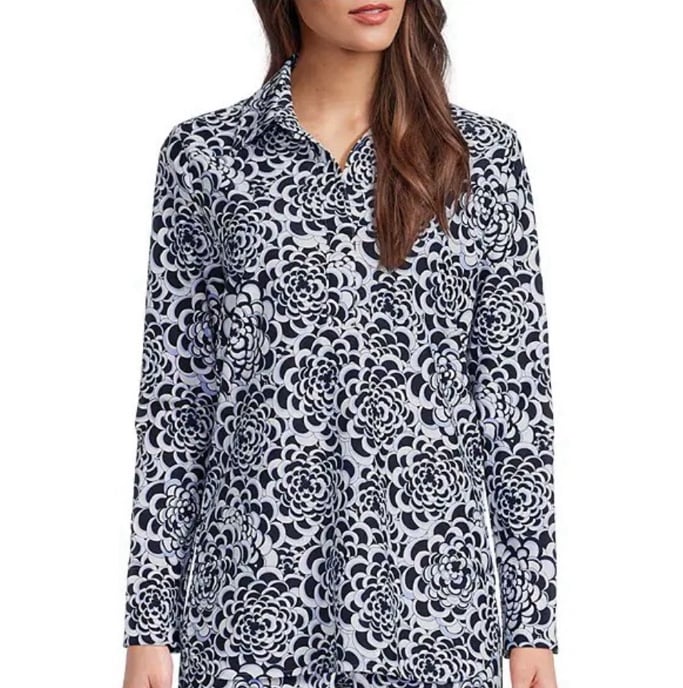 Jude Connally Hadley Blooms Jude Cloth Knit Long Split Roll Cuff Sleeve Tunic