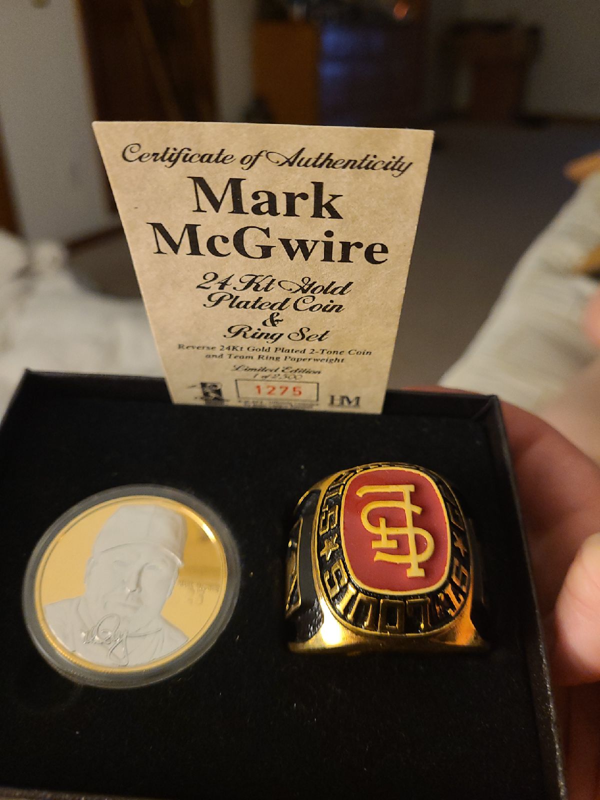 Mark McGwire coin and ring set