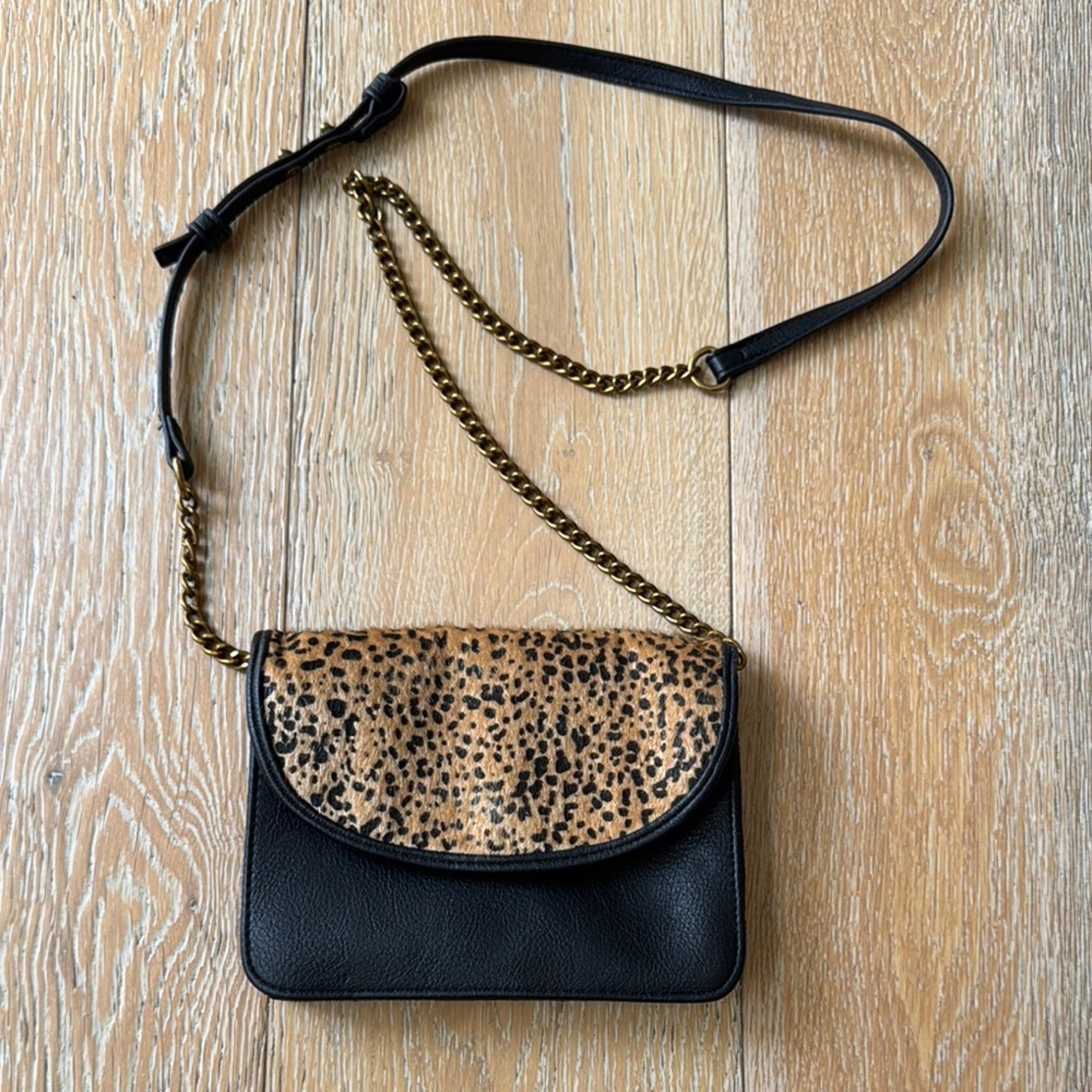 American Eagle Cheetah Print Black Crossbody Bag