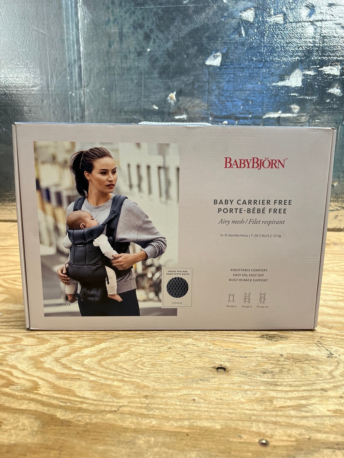 BabyBjörn Baby Carrier - Anthracite Airy Mesh/ 0-15months 7-26.5lbs