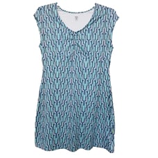 Title Nine Daring V-Neck Cap Sleeve Athletic Dress w/Zip Pocket Size Large