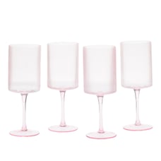 Cupcakes And Cashmere Iridescent Ribbed 16 oz Wine Glasses Set Of 4
