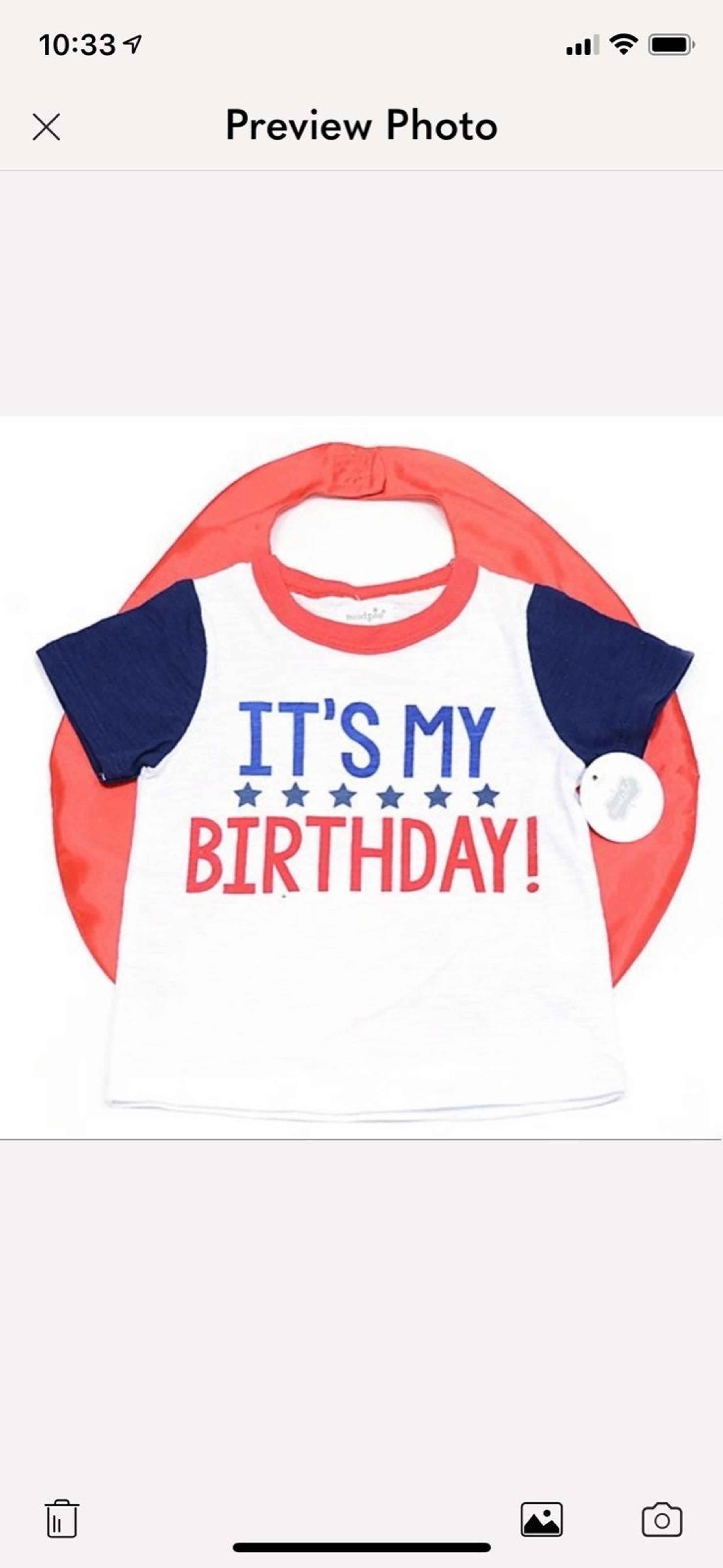 New! Mud Pie Birthday Shirt and Cape Set