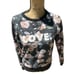 rebecca minkoff Long Sleeve Black Floral Pullover Sweat Shirt Size Small Love