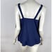 Land's End Tankini Square Neck Swimsuit Top Women 16W DD NWT Built in Bra Navy
