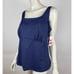 Land's End Tankini Square Neck Swimsuit Top Women 16W DD NWT Built in Bra Navy