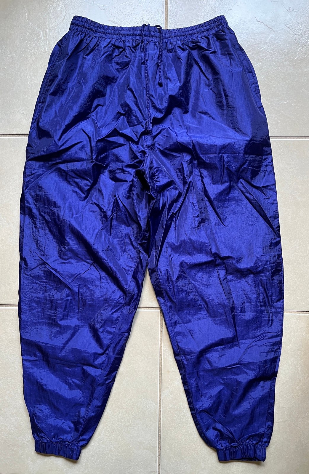 Vintage Bolo Spirit L Purple Elastic Drawstring Waist Pockets Ankle Zip Pants