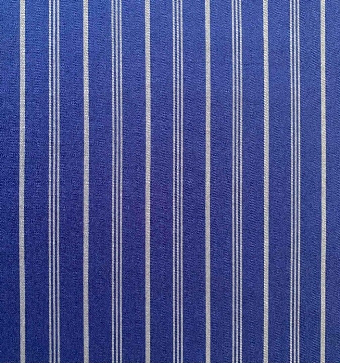 3.8 Yards Free Spirit Vicki Payne Blue Awning Cabana Ticking Stripe