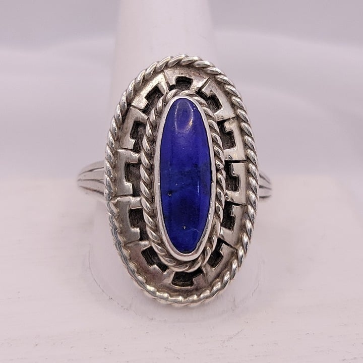 Rhoda Jack Signed Native American Lapis Lazuli Ring