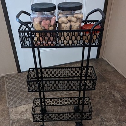 Slim Storage Cart, 3 Tier Kitchen Rolling Cart on Wheels, Mobile Metal Pantry