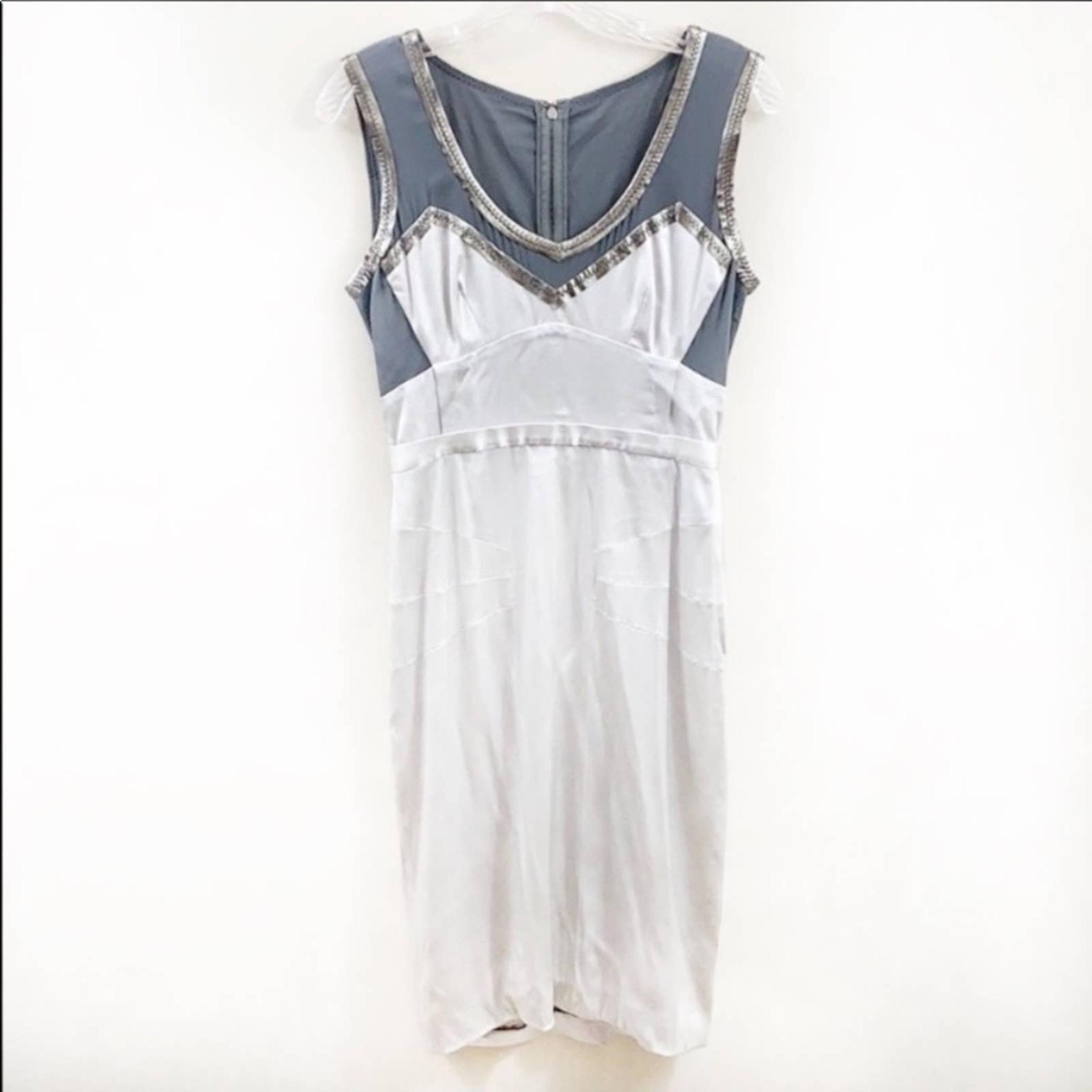 Dolce & Gabbana Silk Silver Sheath Dress