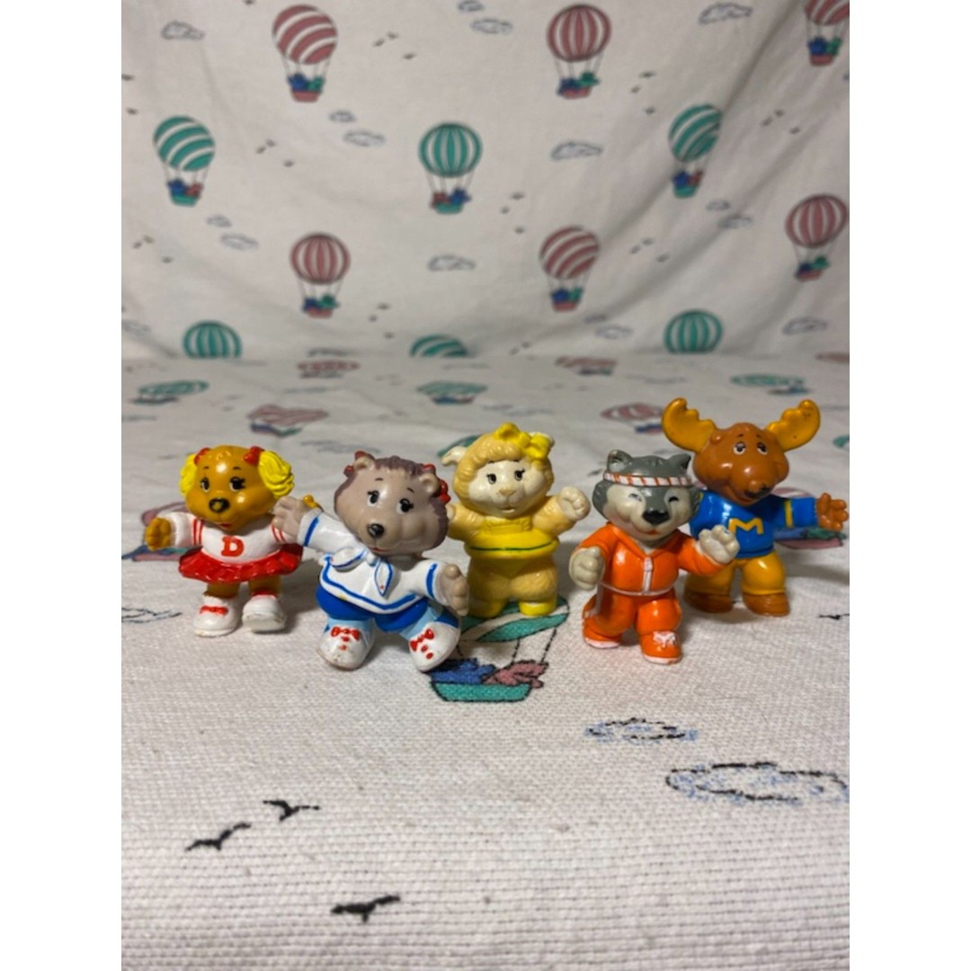 5 Vtg Get Along Gang 2” PVC Action Figures 1984 TOMY 80s Cartoon Animals Toy Lot