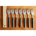 Mar-Crest MCFMCF3 Stainless Ebony 2 Star Twin Starburst: 7x Salad Forks 6.6