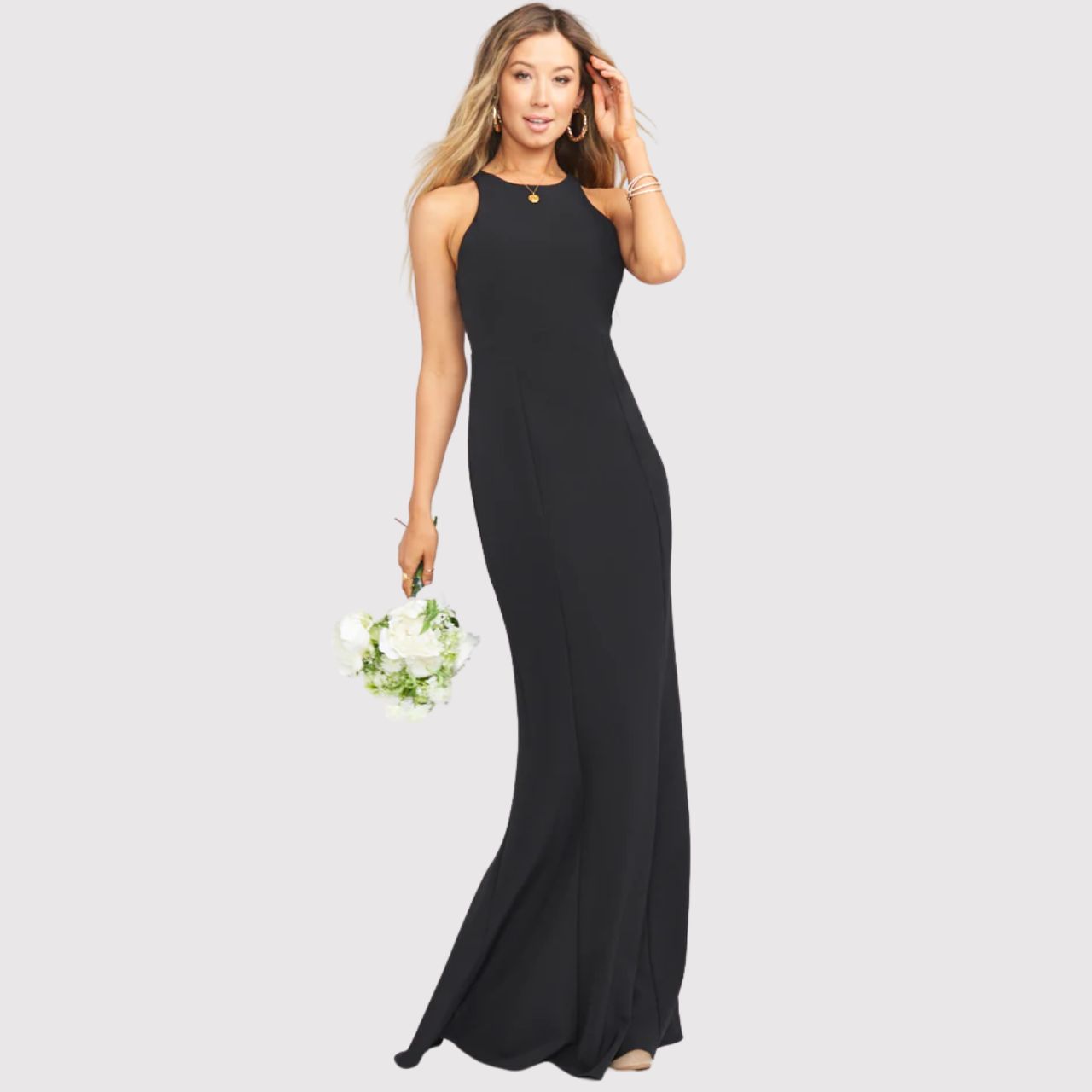Show Me Your MuMu Womens Dress Black Maxi Chicago High Neck Gown Stretch Large