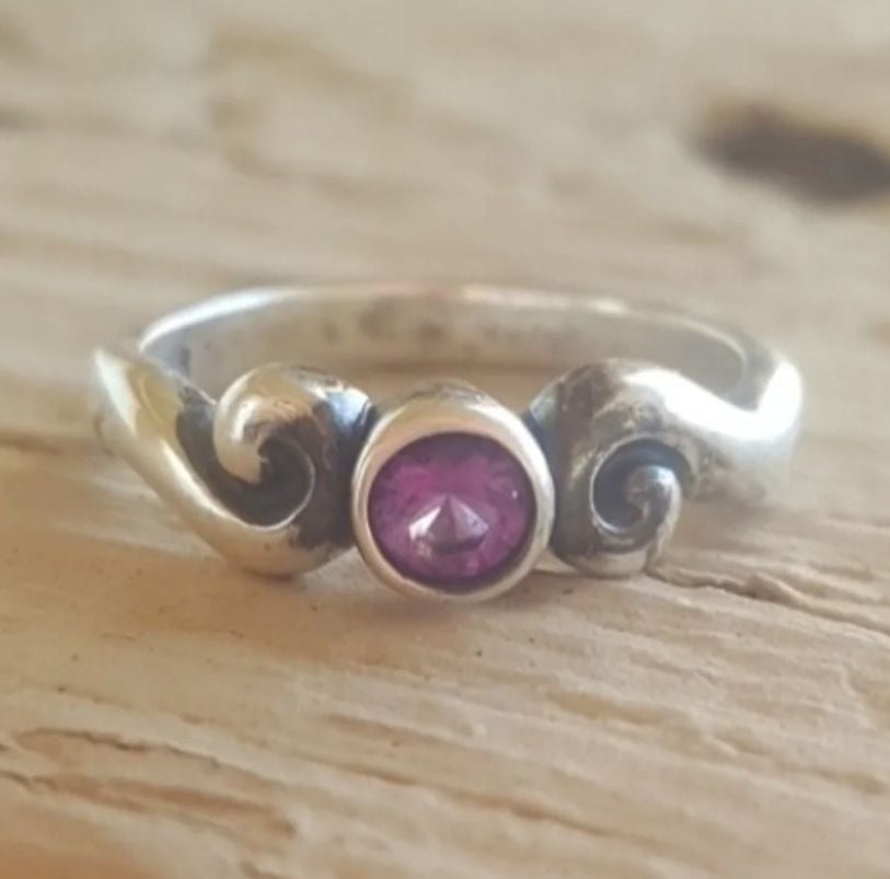 James Avery Amethyst Swirl Ring Silver 6