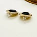 Vintage HOBE Rhinestone Black Crystal Earrings