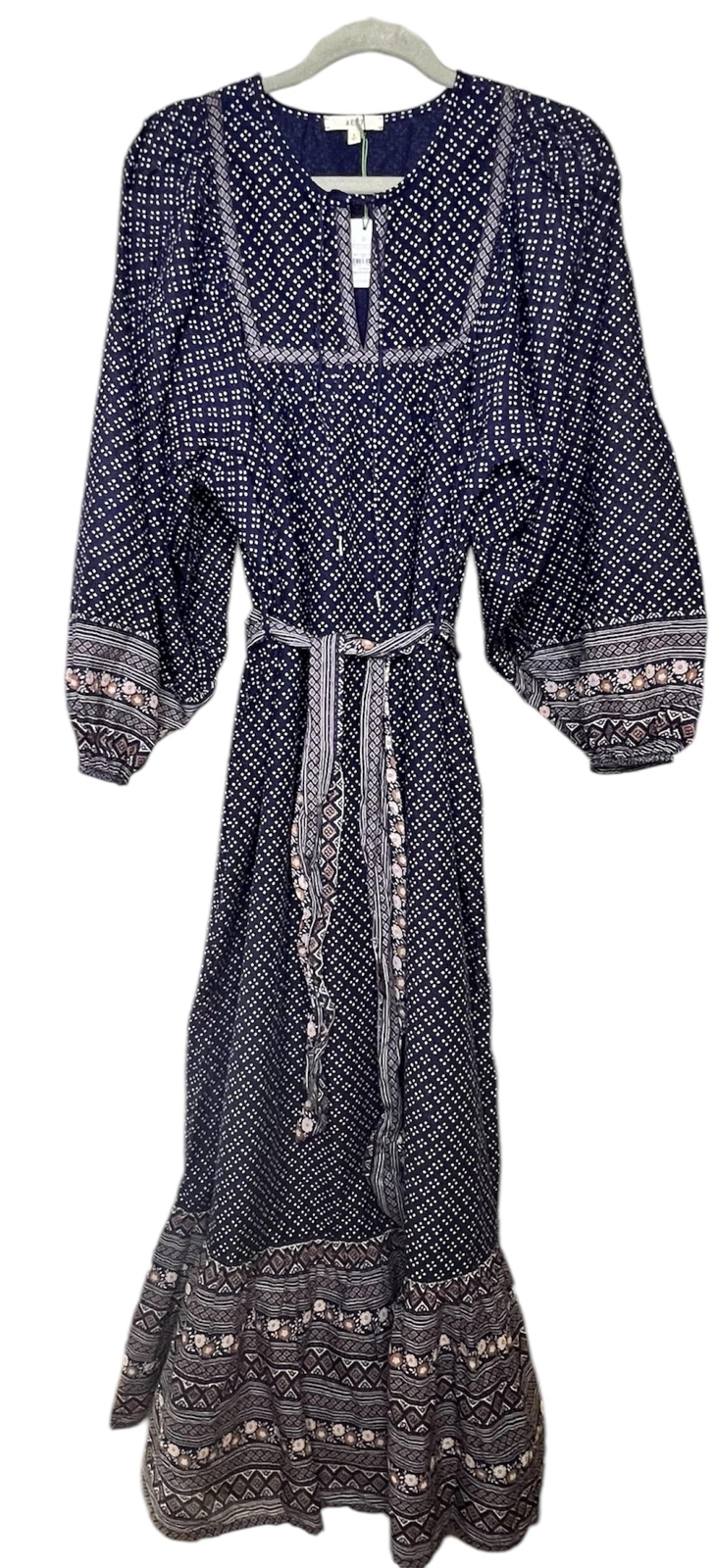 American Eagle AE77 organic cotton floral boho hippie maxi dress NWT small
