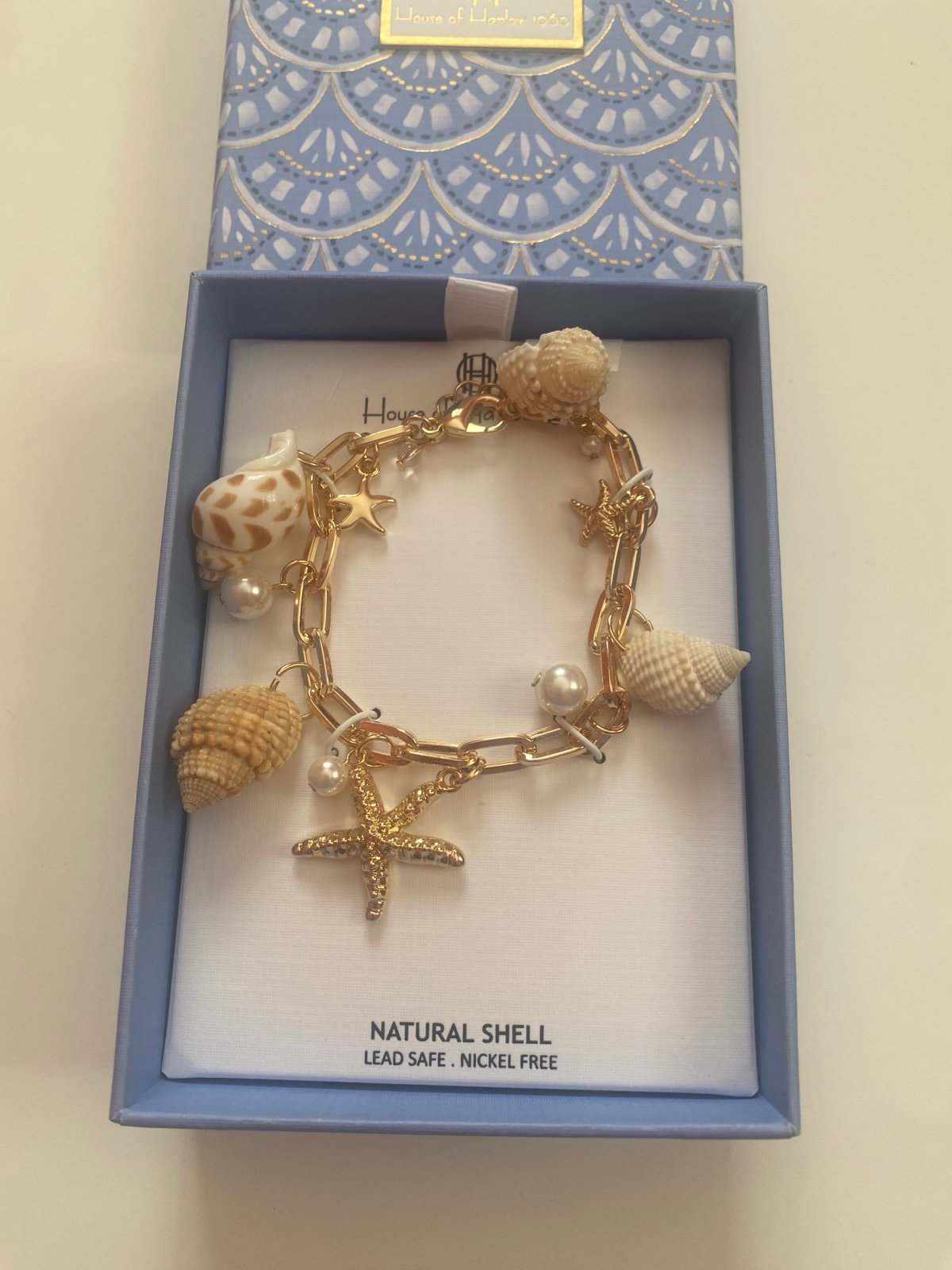 House of Harlow Gold Shell Charm Bracelet