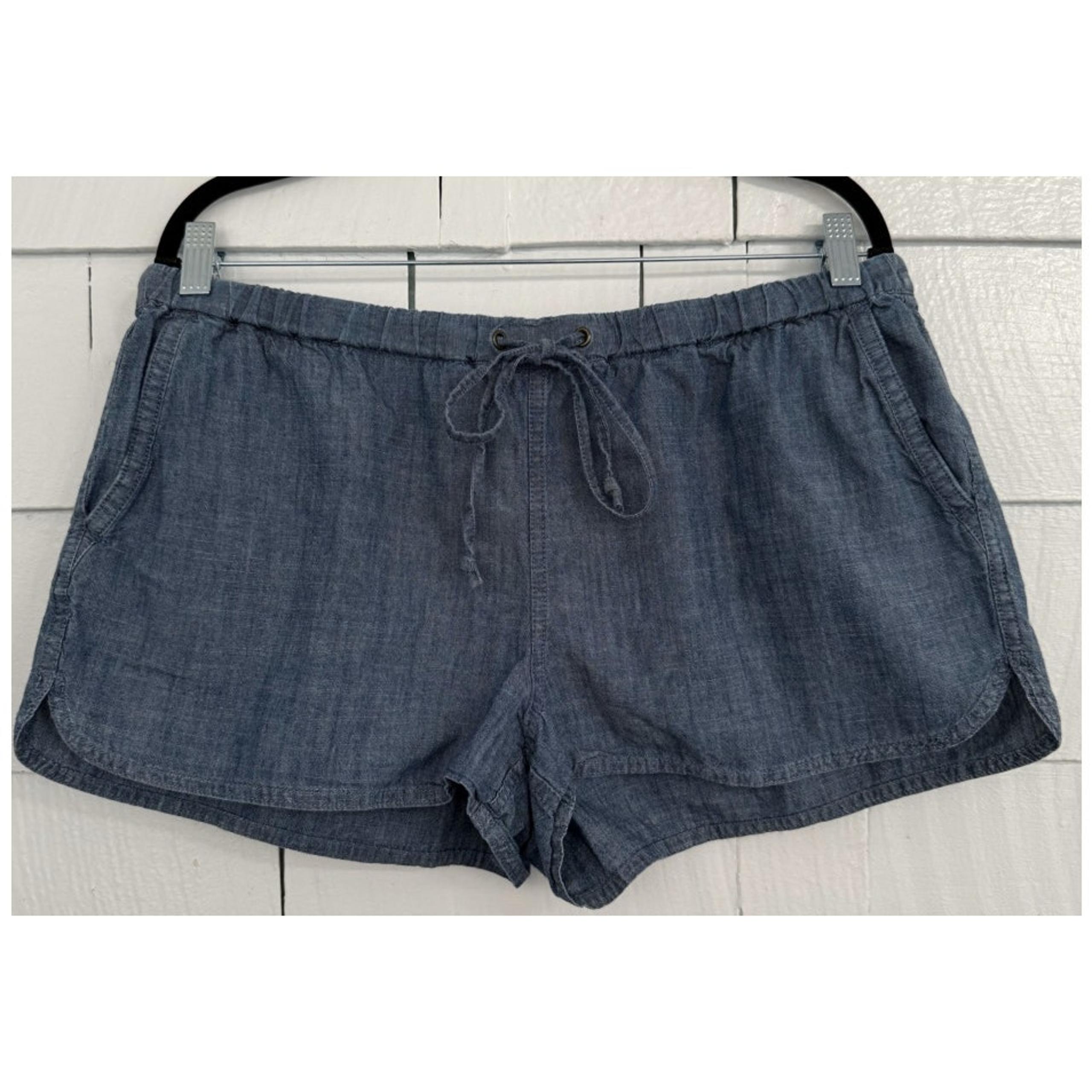 J.Crew Factory Women's Large Chambray Pull-On Drawstring Shorts Capsule Wardrobe