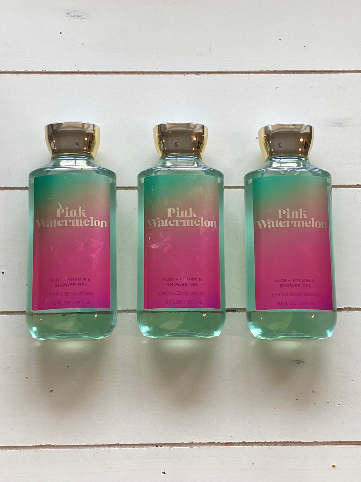 Bath & Body Works Pink Watermelon Shower Gel w/Aloe & Vitamin E x3