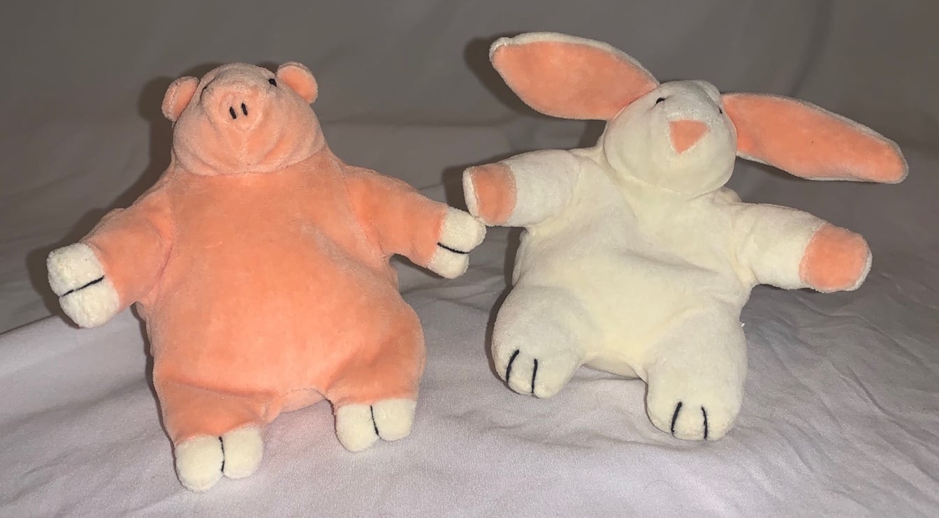 Manhattan Toy Company Pudgie Paulina Pudgie Bunny Rabbit and pig Plush 4