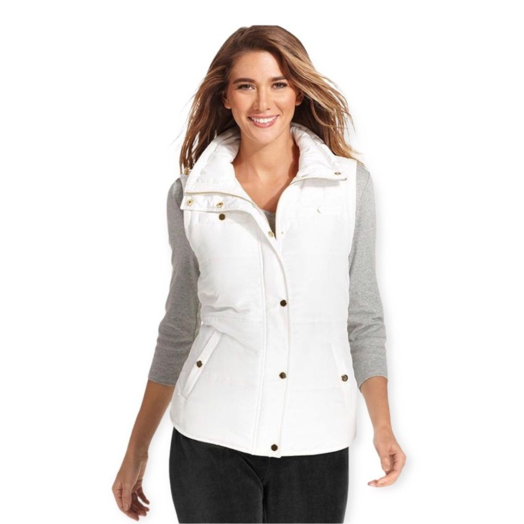 Style & Co Sport White Puffer Vest