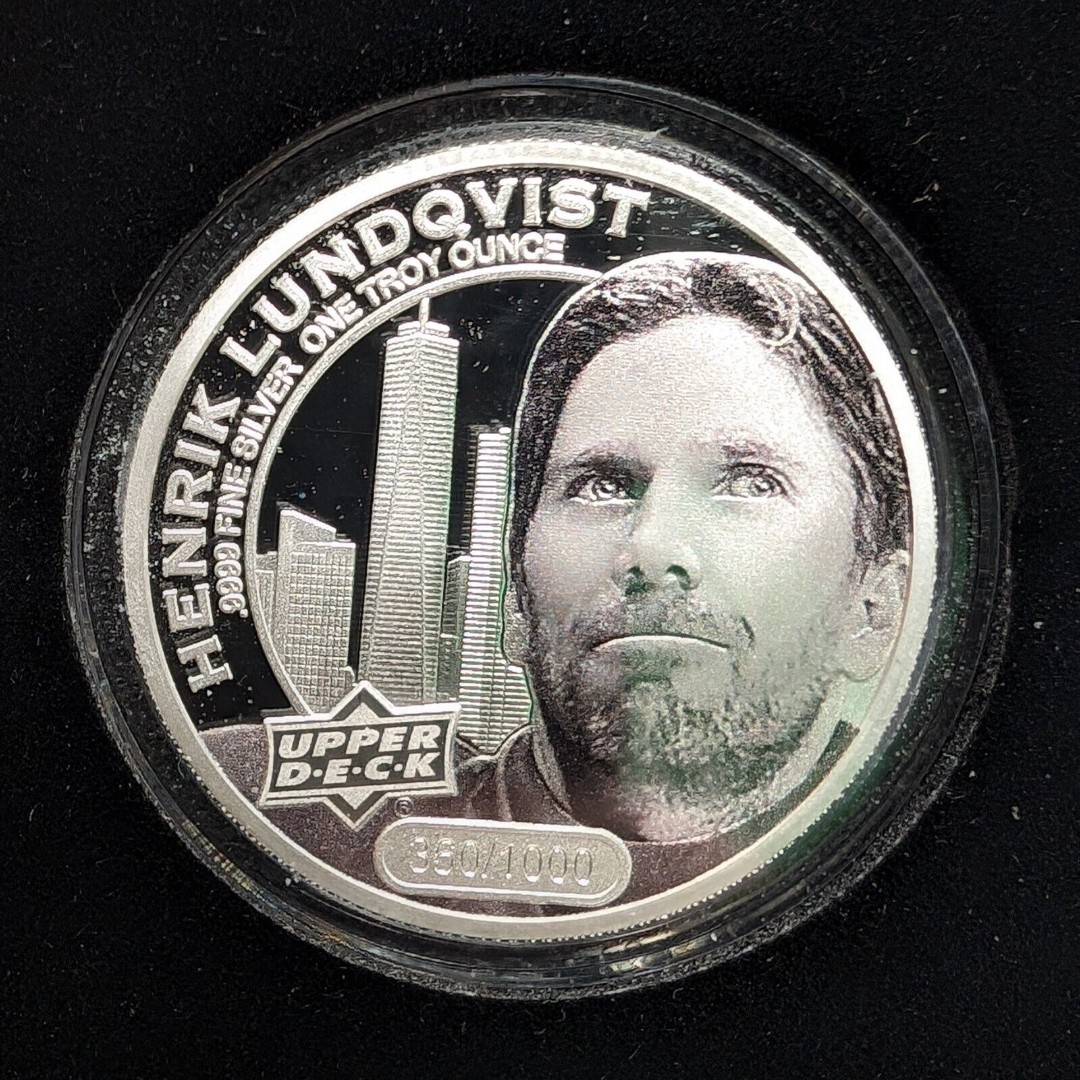 2017 UD Grandeur HENRIK LUNDQVIST 1 Troy Ounce Silver 5 Coin /1000 High Relief