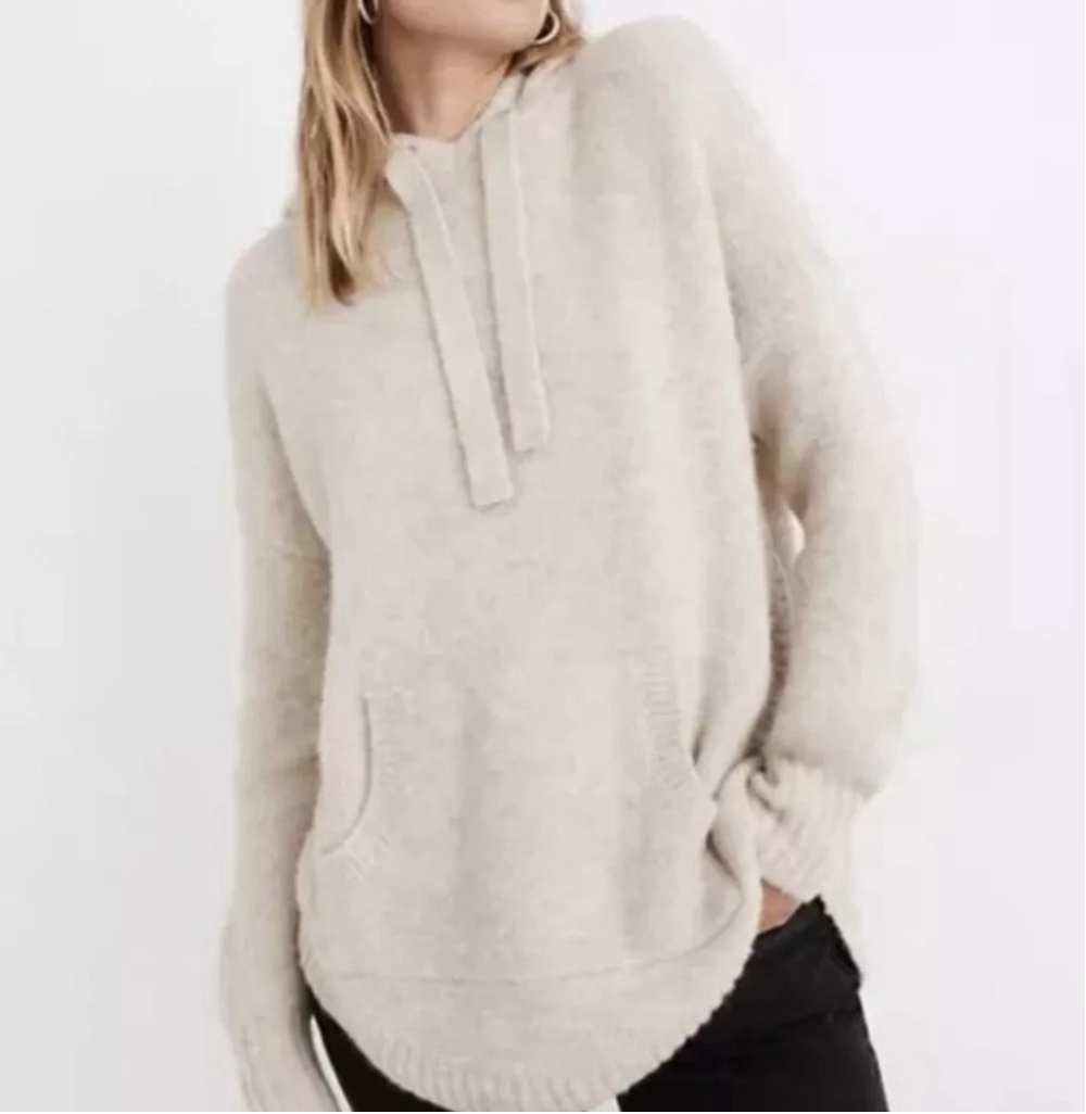 New with Tag Madewell Hooded Wilmington Alpaca Wool Blend Over Sweater Sz Small
