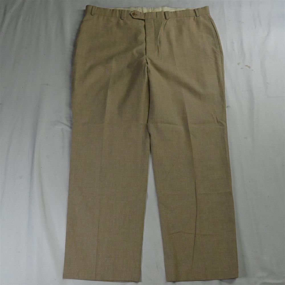 Brooks Brothers 40 x 30 Beige Wool Cotton Hemp Summerweight Mens Dress Pants