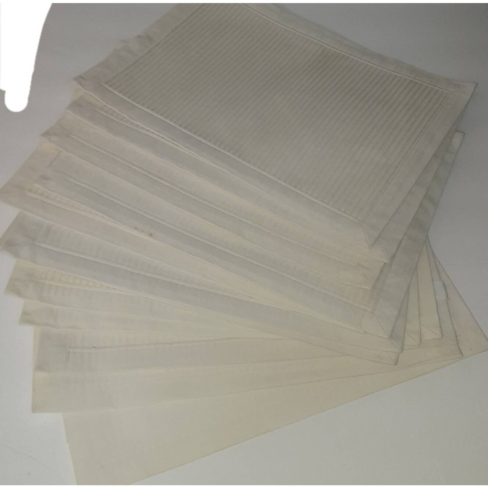 Linen Tone Pleat Stripe Placemats x12 Cotton Blend Classic Versatile