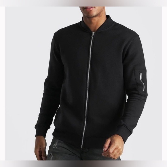 ASOS Black Jersey Bomber Jacket Size Medium