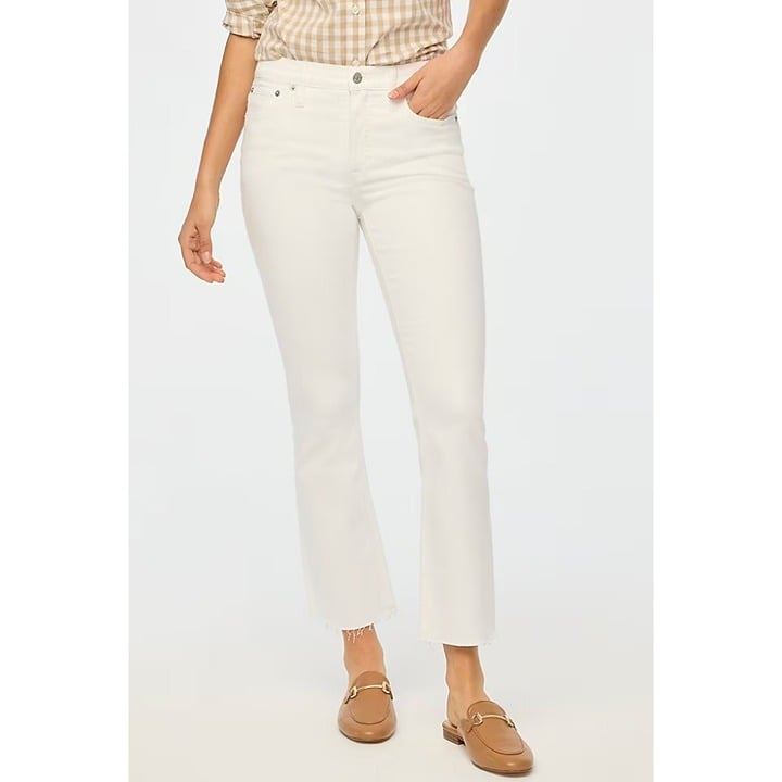 J.Crew 118 Tall flare crop jean in signature stretch White Size T30 BP363