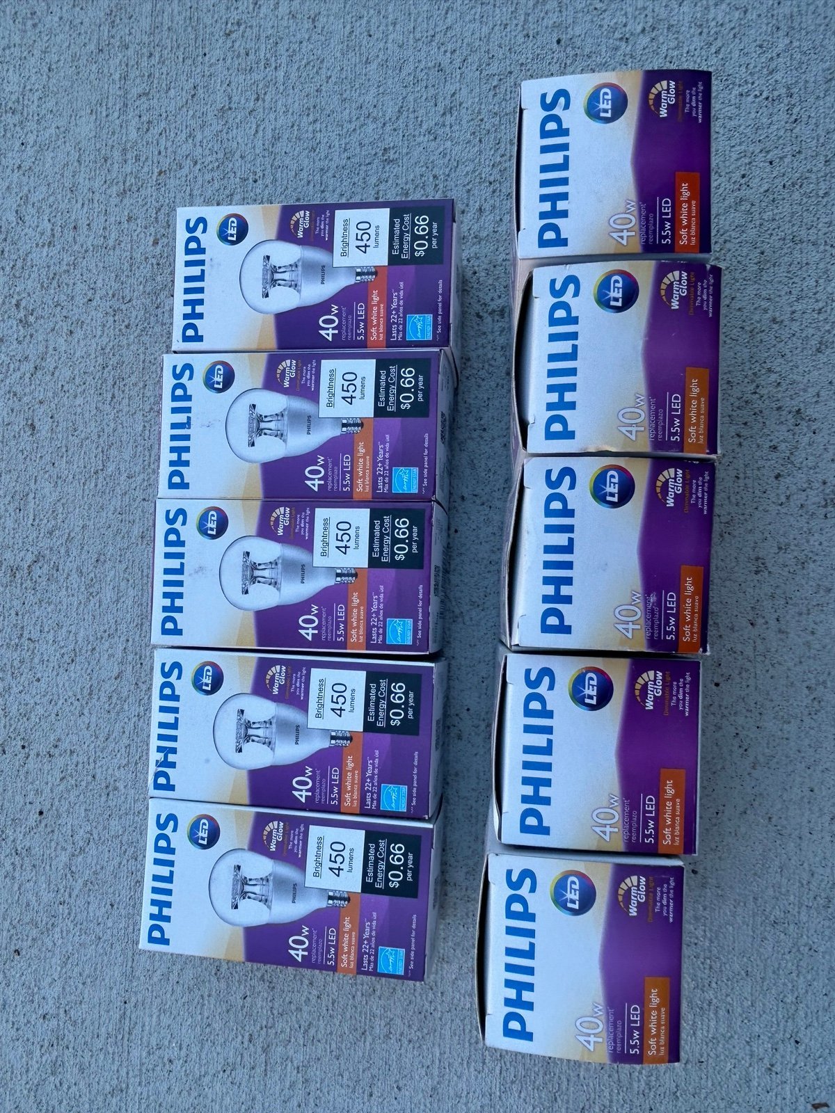 Lot of 10 pieces Philips 463983-5.5A15/LED/827-22/E12/CL/DIM 120V A15 A Line Pea
