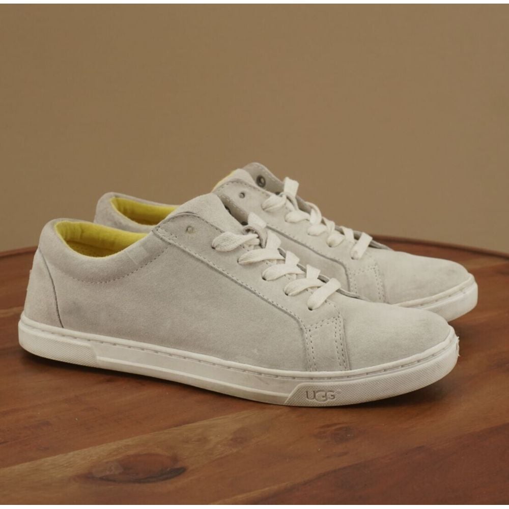 Ugg Womens Karine Sneakers Shoes Light Gray Suede Lace Up Size 8