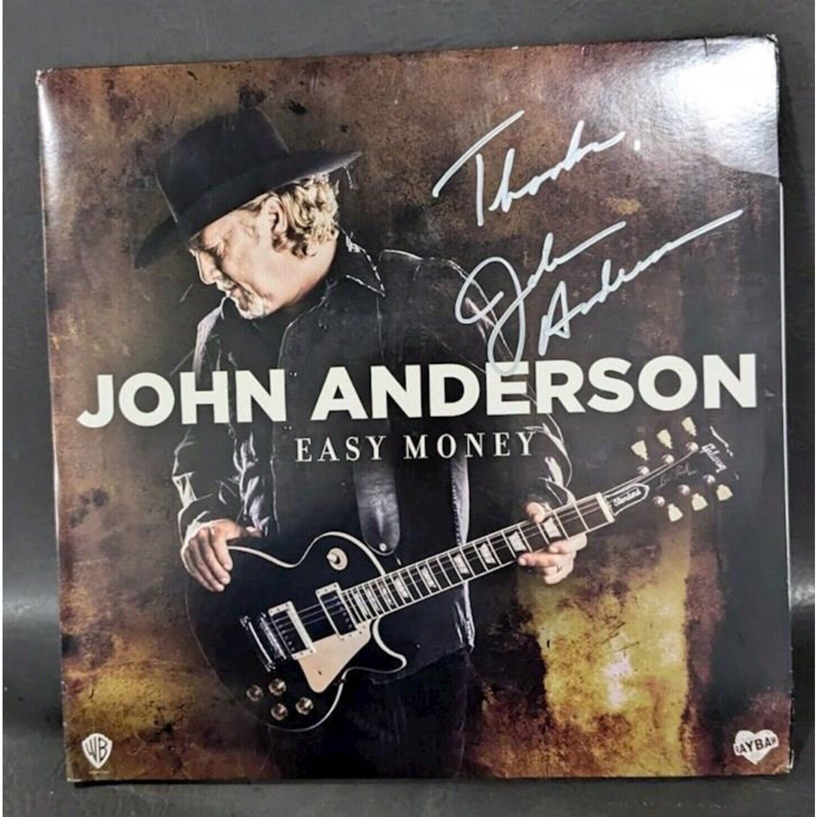 John Anderson “Easy Money” 2LP/Warner Bro. White Lbl Promo Gate Autographed w/CD