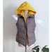 Vince Women Gray Removable Quilted Hoodie Zip Down Puffer Vest Jacket Large