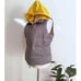 Vince Women Gray Removable Quilted Hoodie Zip Down Puffer Vest Jacket Large