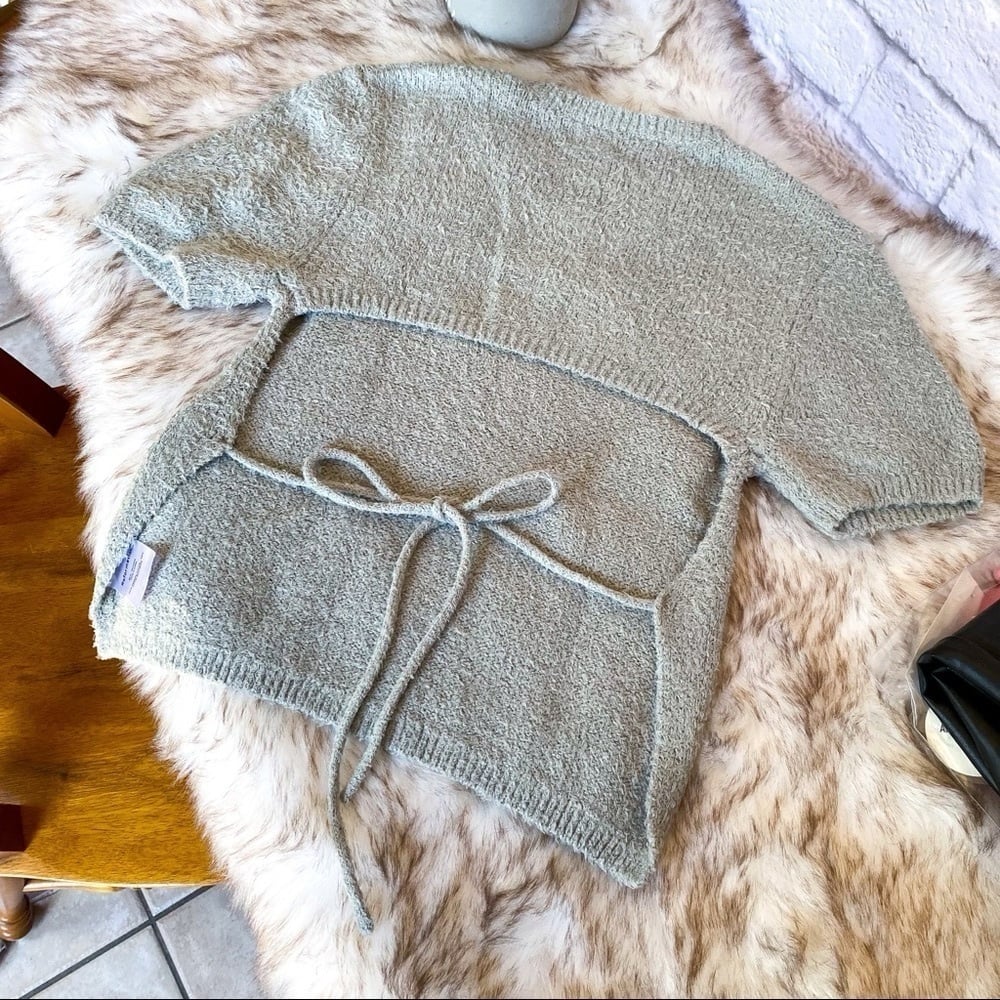 Reformation Top Adriel Sweater Backless Tie Dove S EUC