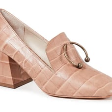 FREDA SALVADOR LIFT Pierced Block Heels Cocoa Croc