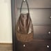Tory Burch Dark Brown Fringed Leather Suede Hobo Bag