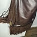 Tory Burch Dark Brown Fringed Leather Suede Hobo Bag