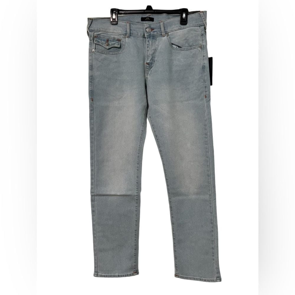 True religion geno relaxed slim light wash jeans denim size w32 32 inch inseam