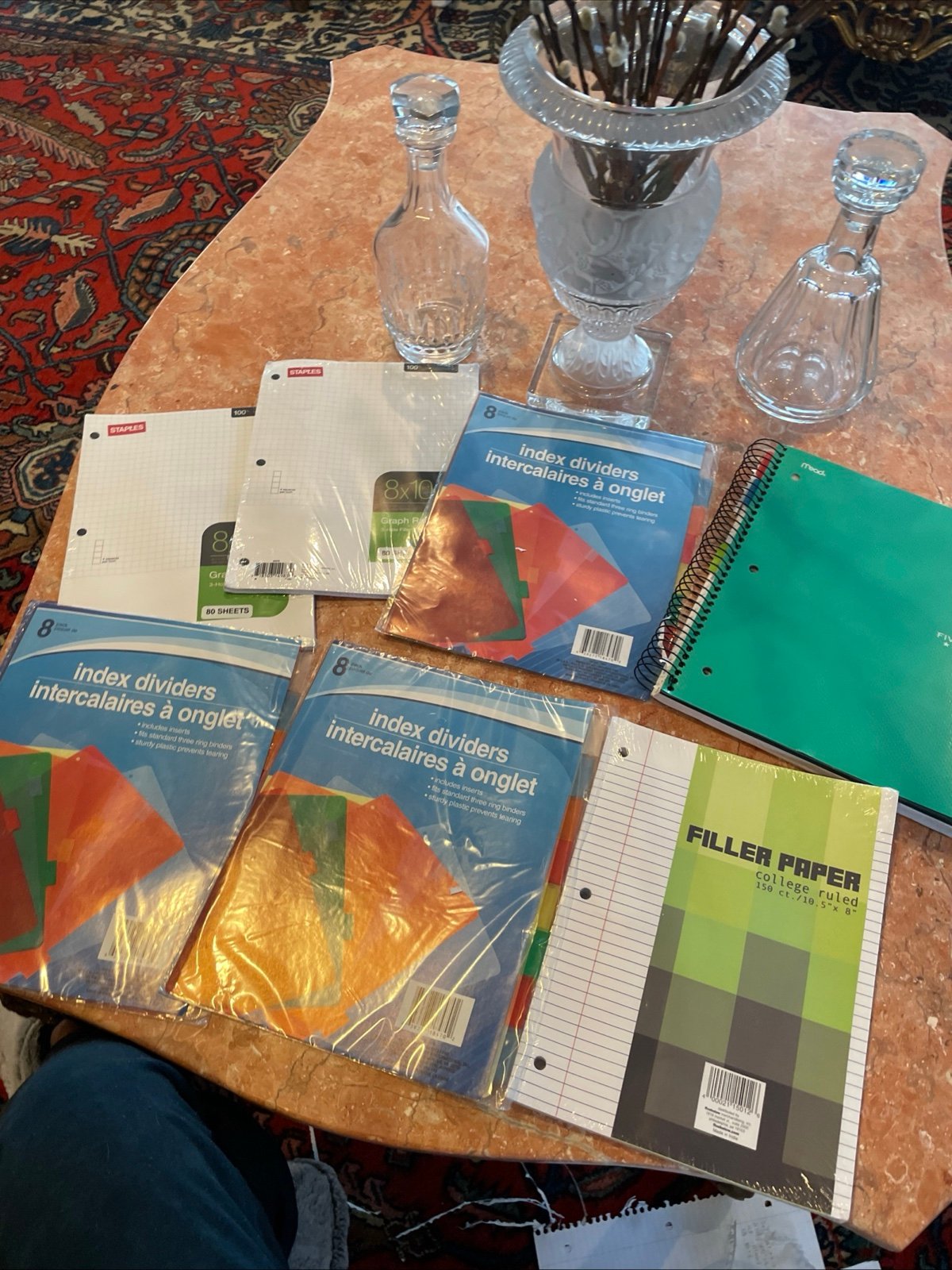lot of Graph paper deck dividers filler paper and 5 Star spiral notebook Photo