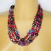 Vintage JOAN RIVERS Multi Strand Torsade Necklace Glass Crystal Pearl Beads 1216